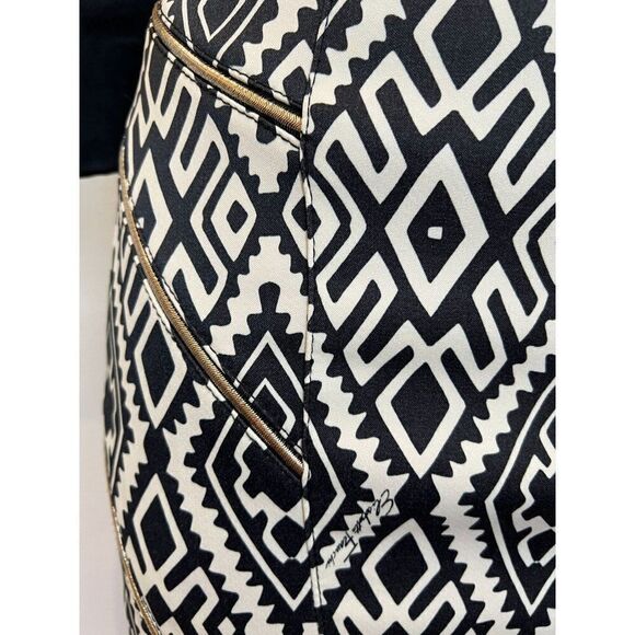 Elisabetta Franchi Gold Label Dress in Black & White Gold Chain Belt Size 4 - Picture 4 of 10